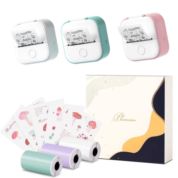 Phomemo T02 Gift Box Phone Bluetooth Mini Printer Photo Thermal Printer Family Student Wrong Question Printer(Pink)