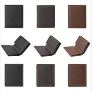 RFID Anti-Theft Short Wallet Automatic Pop-Up Aluminum Alloy Antimagnetic Card Holder(Brown)