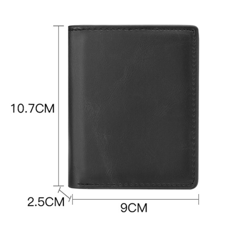 RFID Anti-Theft Short Wallet Automatic Pop-Up Aluminum Alloy Antimagnetic Card Holder(Dark Brown)