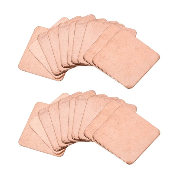 20pcs Laptop Cooling Copper Heat Sink Thermal Conductive Tabs Cell Phone Computer Graphics Card Heat Sinks 20x20x1.2mm