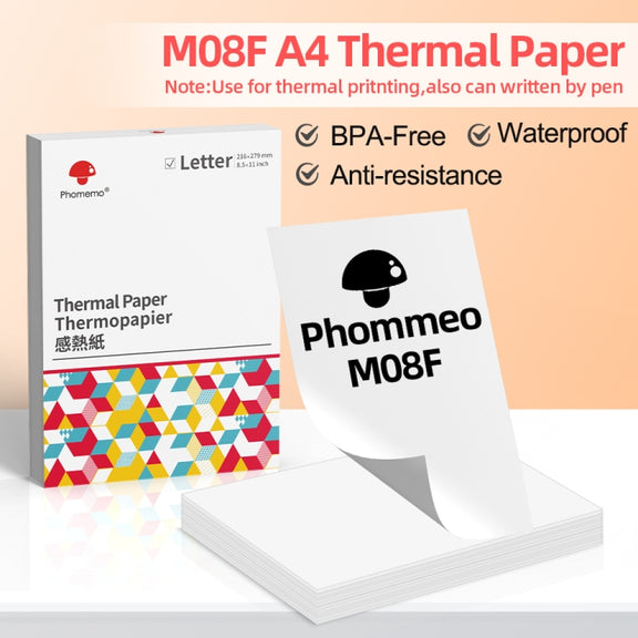 For Phomemo M08F 200sheets Thermal Printing Paper Compatible for MR.IN Brother Pocket Jet / MT800, Style: A4