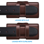 Nuoku Magnetic Flaps Leather Belt Case For Smart Phones, Size: 17.3 x 8 x 2.5cm  6.7 Inch(Brown)