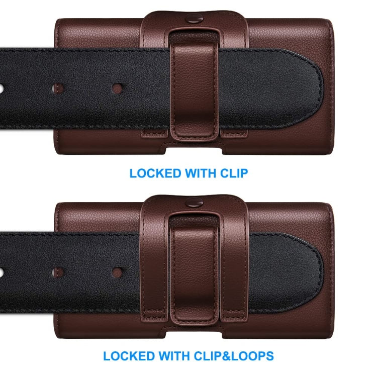 Nuoku Magnetic Flaps Leather Belt Case For Smart Phones, Size: 17.3 x 8 x 2.5cm  6.7 Inch(Black)
