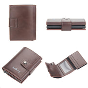 Baellerry RFID Anti-Theft Automatic Pop-Up Card Wallet Buckle Metal Aluminum Shell Card Holder(Coffee)