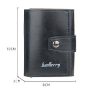 Baellerry RFID Anti-Theft Automatic Pop-Up Card Wallet Buckle Metal Aluminum Shell Card Holder(Black)