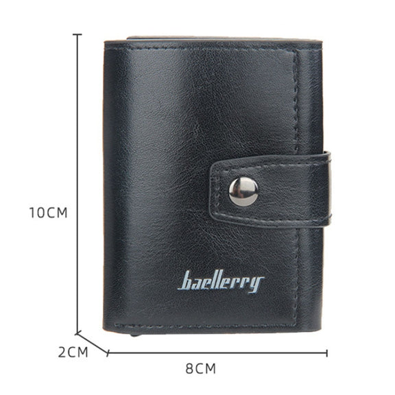 Baellerry RFID Anti-Theft Automatic Pop-Up Card Wallet Buckle Metal Aluminum Shell Card Holder(Black)