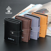 Baellerry RFID Anti-Theft Automatic Pop-Up Card Wallet Buckle Metal Aluminum Shell Card Holder(Black)