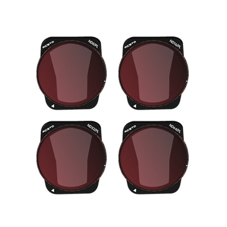 For DJI Air 3 RCSTQ Multi-Layer Coating Water-resistant  Filter, Spec: ND-PL8/16/32/64 4-in-1