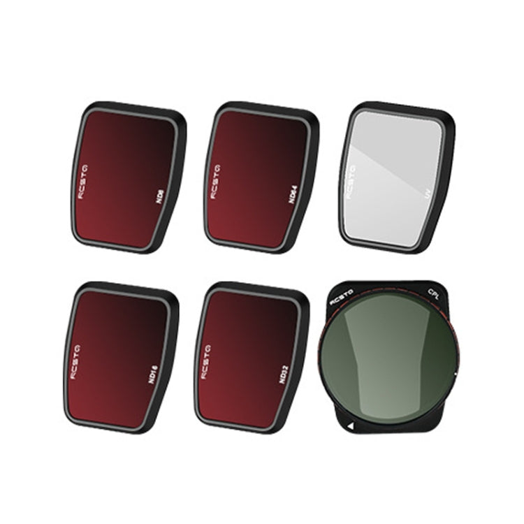 For DJI Air 3 RCSTQ Multi-Layer Coating Water-resistant  Filter, Spec: ND4/8/16/32/64+UV+CPL 6 -in-1