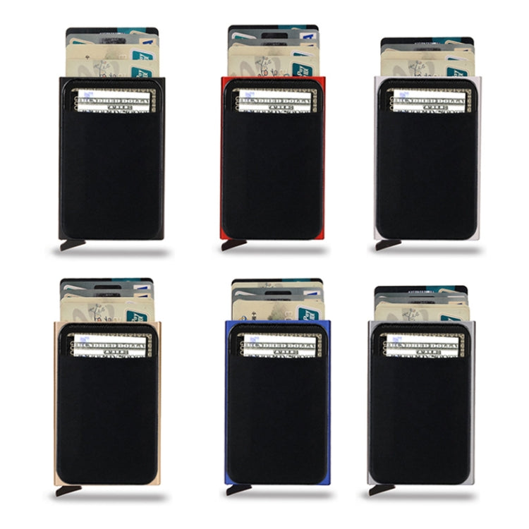 RFID Short Metal Card Case Credit Card Holder Wallet(Blue)