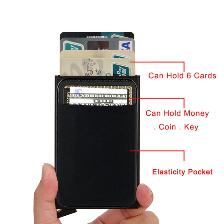 RFID Short Metal Card Case Credit Card Holder Wallet(Red)