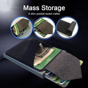 RFID Short Metal Card Case Credit Card Holder Wallet(Blue)