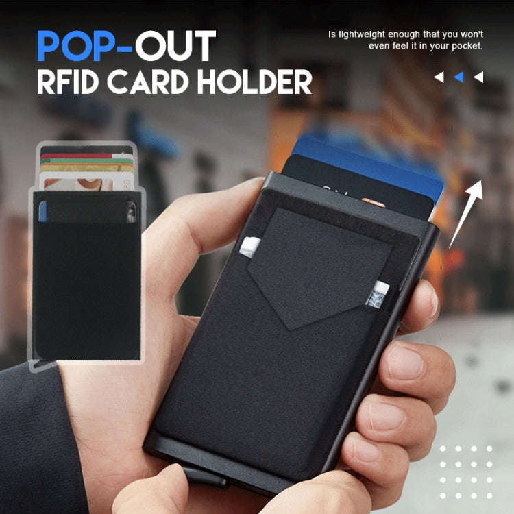 RFID Short Metal Card Case Credit Card Holder Wallet(Black)