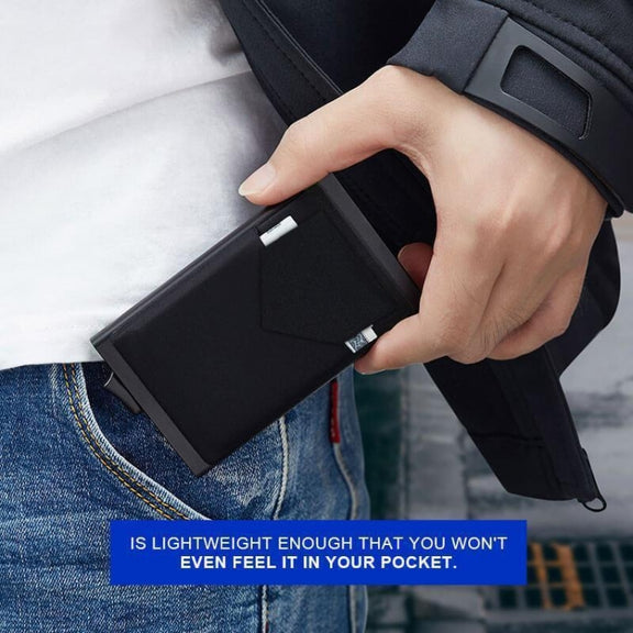 RFID Short Metal Card Case Credit Card Holder Wallet(Silver)