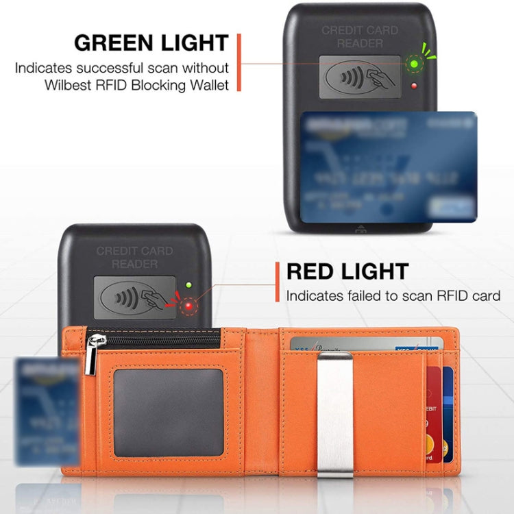 RFID Anti-Theft Brush Men Vintage Leather Wallet Card Case(Carbon Fiber+Black Inside)