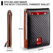 RFID Anti-Theft Brush Leather Multi Card Pocket Coin Wallet Credit Card Case(Flat Pattern+Blue Inside)