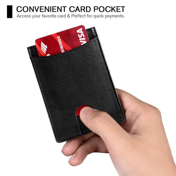 RFID Anti-Theft Brush Leather Multi Card Pocket Coin Wallet Credit Card Case(Flat Pattern+Orange Inside)