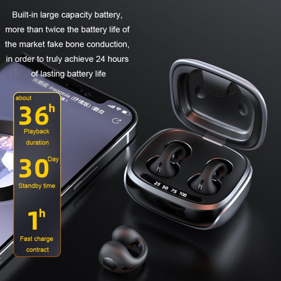 JX80 TWS Wireless Bone Conduction Clip-On Ear Noise Reduction Bluetooth Headset(Purple)