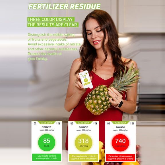 Greentest ECO6 Vegetable, Fruit, Meat Food Nitrate Water Quality Nuclear Radiation Environmental Detector, EU Plug(Black)