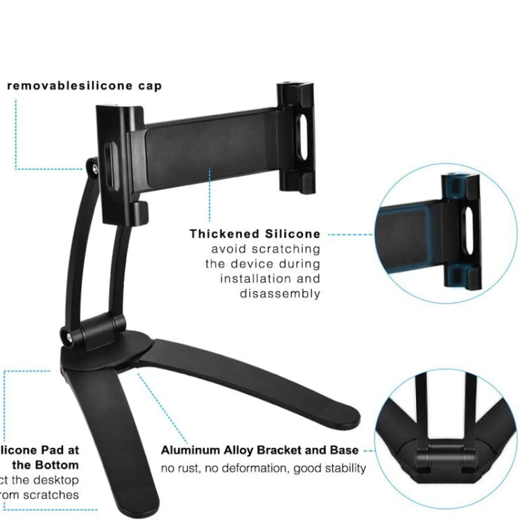 2 In 1 Aluminum Alloy Tablet PC Holder Wall Mount Mobile Phone Holder(Silver)