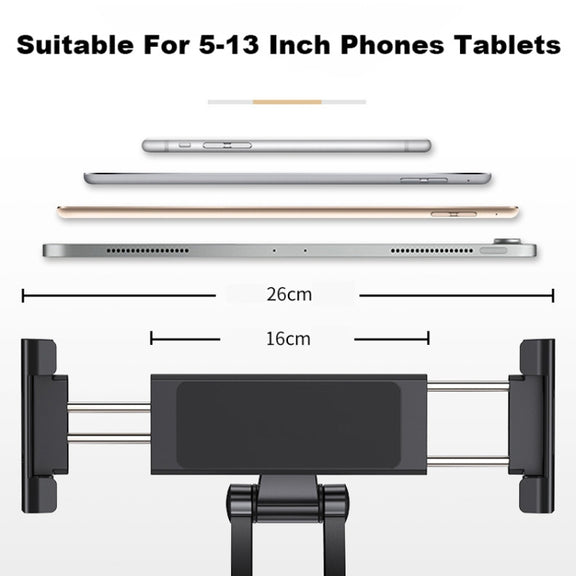 2 In 1 Aluminum Alloy Tablet PC Holder Wall Mount Mobile Phone Holder(Black)