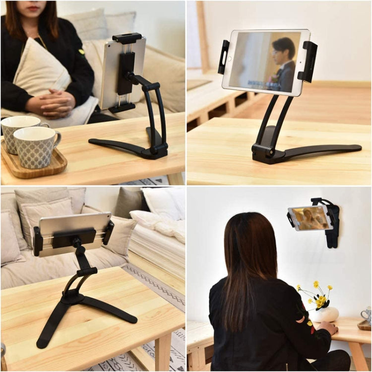 2 In 1 Aluminum Alloy Tablet PC Holder Wall Mount Mobile Phone Holder(Silver)