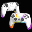 For PS4 Dazzle Color Light Wireless Bluetooth Grip(White) - Gamepads by PMC TechLife | Online Shopping South Africa | PMC TechLife