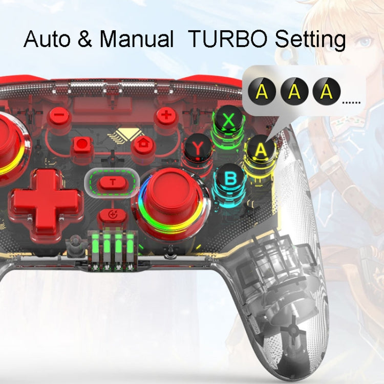 For PS3 / PS4 Dual Vibration Wireless Gamepad With RGB Lights(Red)