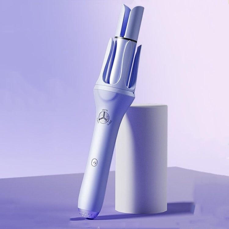 Extended Automatic Ceramic Curling Iron 32mm Shaped Big Wave Styling Tools,CN Plug(Purple)