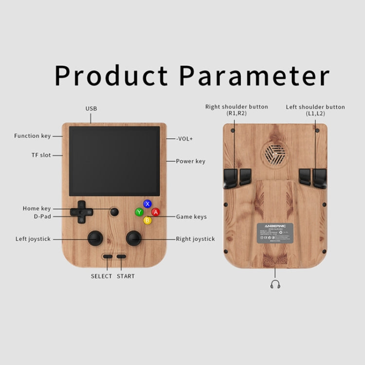 ANBERNIC RG405V 4+256G 10000 Games Handheld Game Console 4-Inch IPS Screen Android 12 System T618 64-Bit Game Player(Wood Grain)