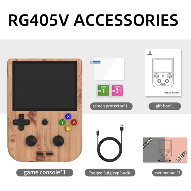 ANBERNIC RG405V 4+256G 10000 Games Handheld Game Console 4-Inch IPS Screen Android 12 System T618 64-Bit Game Player(Wood Grain)