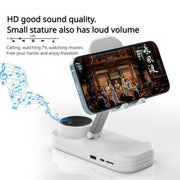 2-in-1 Desktop Bluetooth Speaker Stand Mobile Phone Tablet Holder(White)