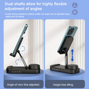 2-in-1 Desktop Bluetooth Speaker Stand Mobile Phone Tablet Holder(White)
