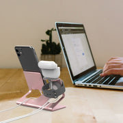 For IPhone / AirPods / Apple Watch Series AhaStyle 3 In 1 Aluminum Alloy Stand(Silver)