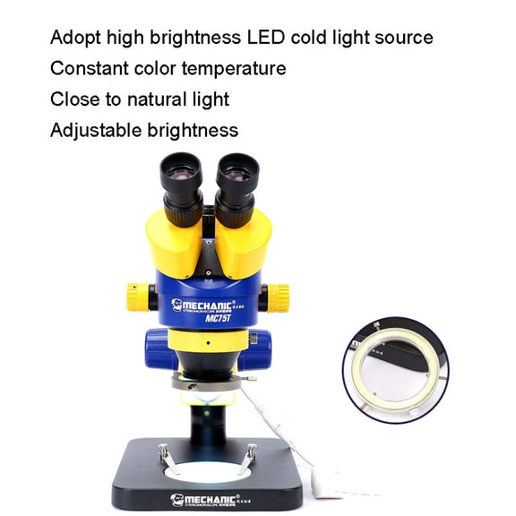 MECHANIC MC-75TB1 Trinocular Stereo Microscope Industrial Grade Can Connect To HD Display