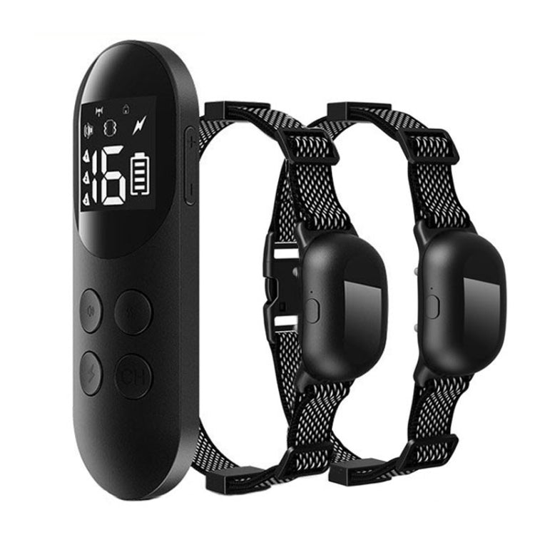 Smart Water-resistant Shock Collar For Pets Remote Control Dog Training Device, Size: For-Two-Dog(Black)