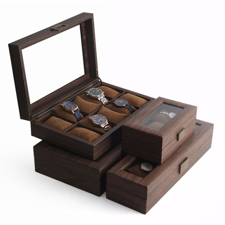 Wood Grain Leather Watch Display Box Watch Storage Case Jewelry Box, Style: 3 Digit Long