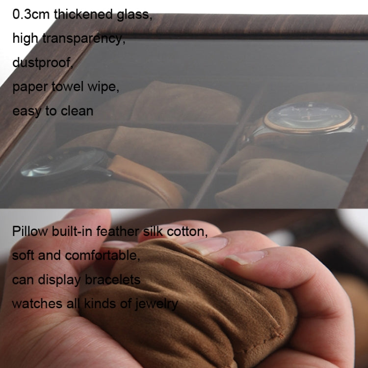 Wood Grain Leather Watch Display Box Watch Storage Case Jewelry Box, Style: 3 Digit Long