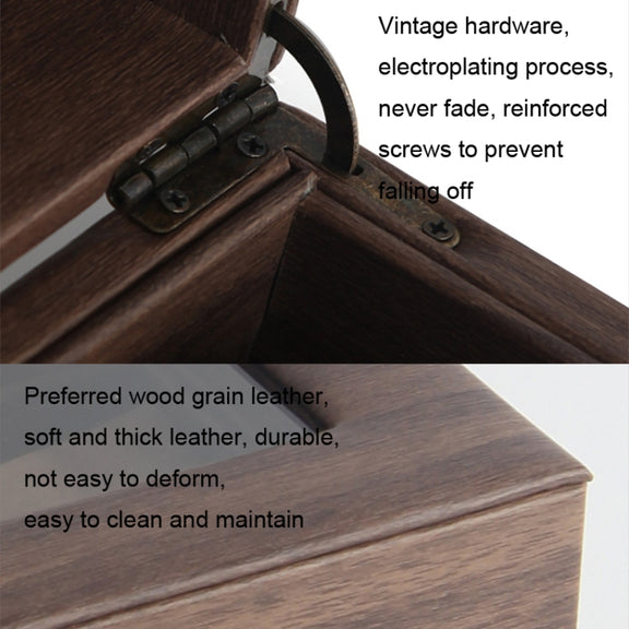 Wood Grain Leather Watch Display Box Watch Storage Case Jewelry Box, Style: 12 Digit Long