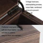 Wood Grain Leather Watch Display Box Watch Storage Case Jewelry Box, Style: 6 Digit Square