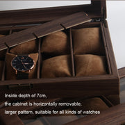Wood Grain Leather Watch Display Box Watch Storage Case Jewelry Box, Style: 3 Digit Long