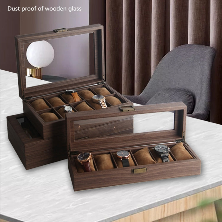 Wood Grain Leather Watch Display Box Watch Storage Case Jewelry Box, Style: 3 Digit Long