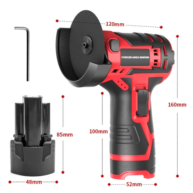 HILDA 12V 3 Inch Li-Ion Angle Grinder Home Cutting And Sanding Machine, US Plug, Model: Plastic Package With 2 Battery