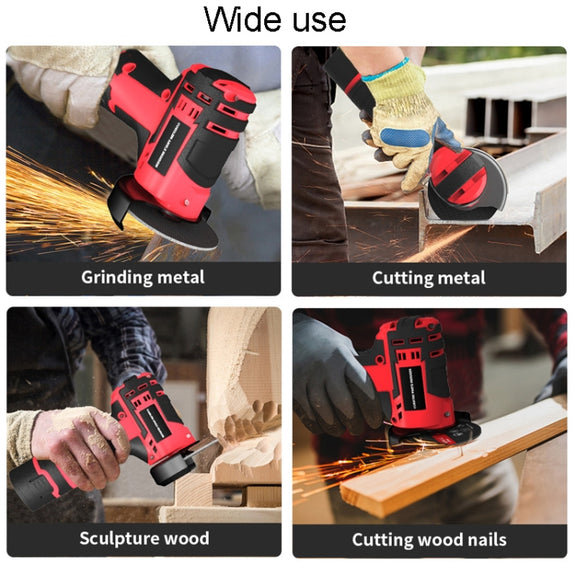 HILDA 12V 3 Inch Li-Ion Angle Grinder Home Cutting And Sanding Machine, US Plug, Model: Plastic Package With 2 Battery