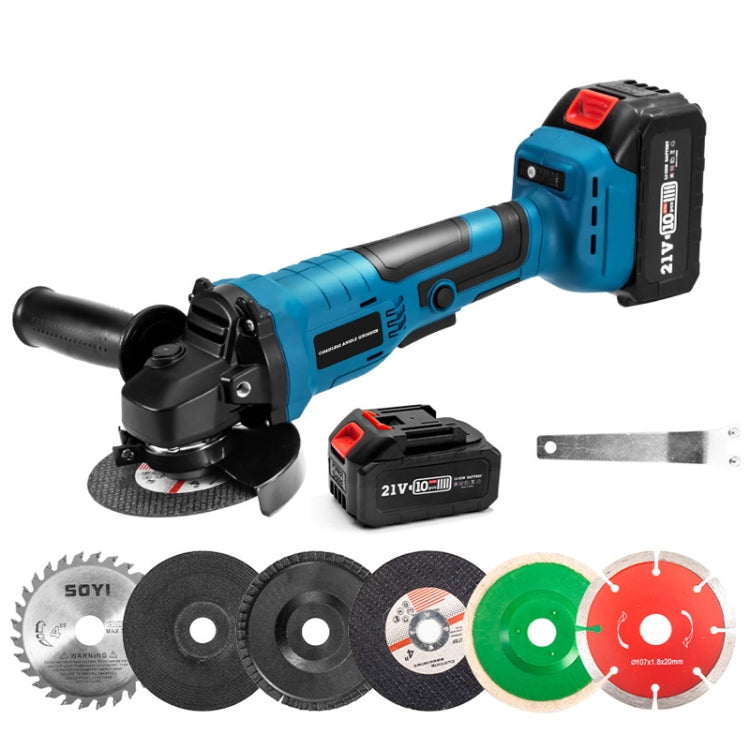 HILDA 21V Brushless Angle Grinder Lithium Cutting Machine, Model: 2 Battery +1 Charger EU Plug
