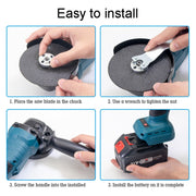 HILDA 21V Brushless Angle Grinder Lithium Cutting Machine, Model: 2 Battery +1 Charger EU Plug