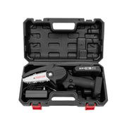 HILDA Rechargeable Cordless Mini Electrical Chain Saw Logging Tools Plastic Package, Model: EU Plug With 1 Battery Black