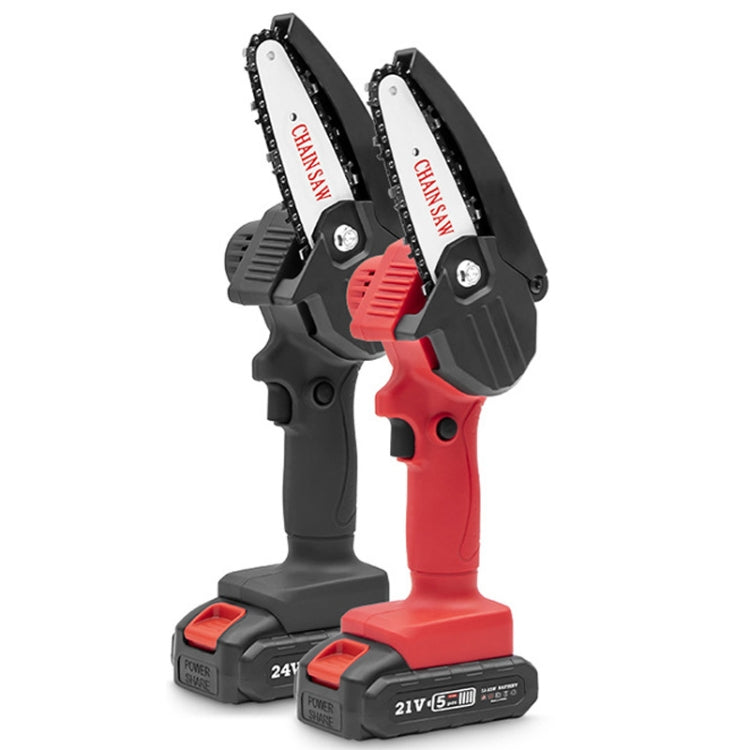 HILDA Rechargeable Cordless Mini Electrical Chain Saw Logging Tools Plastic Package, Model: EU Plug With 1 Battery Black