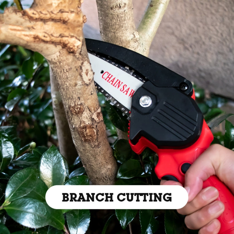 HILDA Rechargeable Cordless Mini Electrical Chain Saw Logging Tools Plastic Package, Model: EU Plug With 1 Battery Black