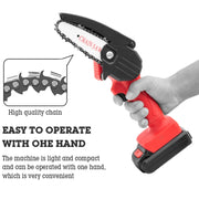 HILDA Rechargeable Cordless Mini Electrical Chain Saw Logging Tools(Black)